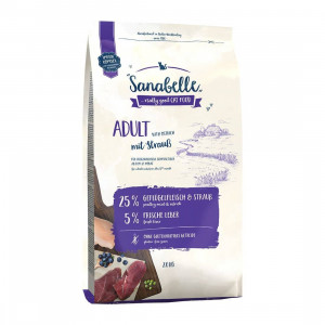 Sanabelle Adult OSTRICH sausā barība kaķiem Strauss 2kg